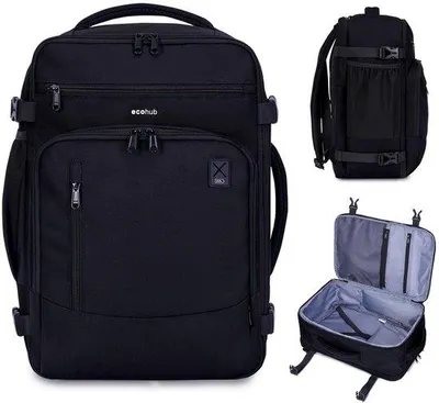Produktbild von Wasserdichte Reiserucksack 20L Schwarz Damen Handgepäck