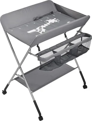 Image de Table à langer pliable avec coussin et compartiments de rangement - Table à langer pratique pour bébés