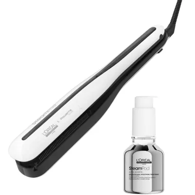 Productafbeelding van L'Oréal Professionnel SteamPod 3.0 Stoomstijltang + Smoothing Treatment Duo – Haarstijltang met stoom voor glad en soepel haar