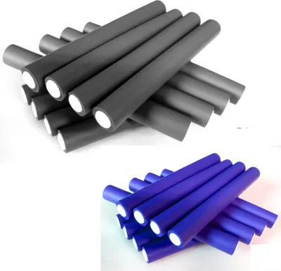 Produktbild von FP Flex-Wickler Set Papilotten grau 17/18 mm + blau 13/14 mm incl. Kosmetiktasche