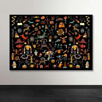 Immagine prodotto di Wallity, DEV02383100140, Quadro decorativo su tela, Multicolore, 100 % TELA , 100 x 140 x 3 - 4 cm