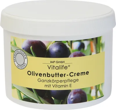 Produktbild von IMP GmbH Creme, 500 ml, Vitamin E und Olivenbutter, Haut- und Ganzkörperpflege, sehr gut hautverträglich, Apothekenqualität