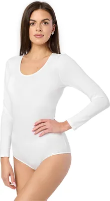 Produktbild von Merry Style Damen Langarm Body BD900(Weiß, L)