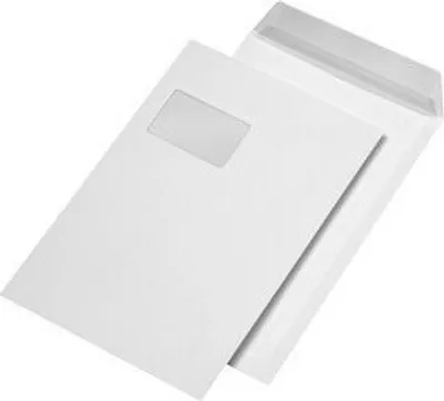 Produktbild von MAILmedia Versandtasche C4 haftklebend, mit Fenster, weiß