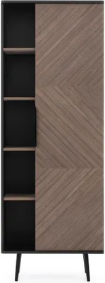 Produktbild von BETTSO Industrielles Bücherregal mit hohen Beinen ELIO Schwarz Graphit + Braun