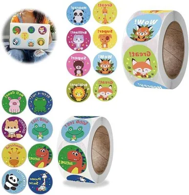 Produktbild von Selbstklebende Belonungssticker mit 16 süßen Tiermotiven für Kinder