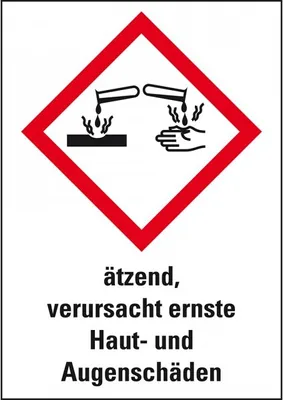 Produktbild von Dreifke® Aufkleber I Gefahrensymbol Ätzwirkung GHS 05, ätzend, verursacht...,...