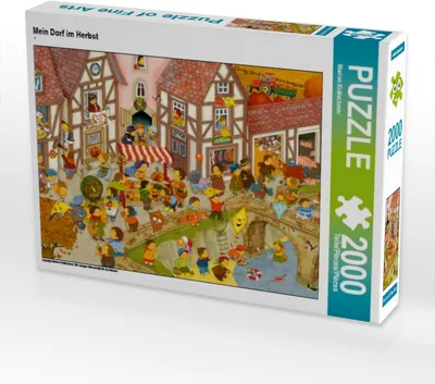 Produktbild von CALVENDO Puzzle Mein Dorf im Herbst | 2000 Teile Lege-Größe 90x67cm Foto-Puzzle für glückliche Stunden