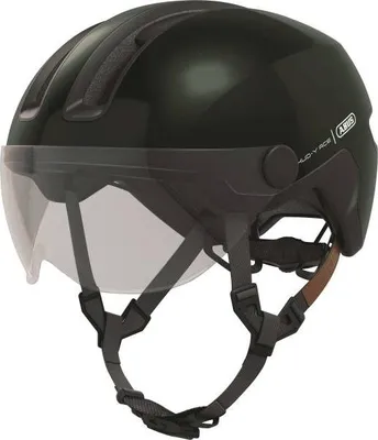 Image de Casque de ville ABUS HUD-Y ACE - casque de vélo stylé avec visière et feu arrière LED magnétique et rechargeable - pour femmes et hommes - vert, taille M (54-58 cm)
