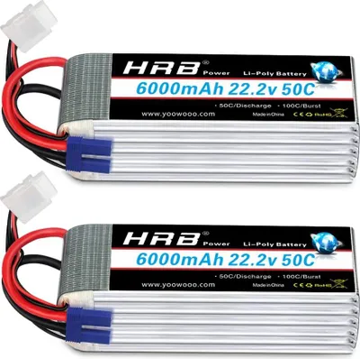 Obrázek produktu pro LiPo baterie, kapacita 6000mAh, konektor EC5, 6s 6000mah EC5 2 kusy