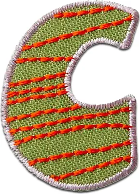 Produktbild von Buchstabe C 2.4 x 3.4 cm: Alphabet Buchstabe Einzeln Auswählbar - Aufnäher, Bügelbild, Aufbügler, Applikationen, Patches, Flicken, Zum Aufbügeln
