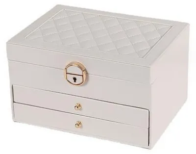 Zdjęcie produktu dla SZKATUŁKA na biżuterię KUFEREK ORGANIZER elegancki NA KLUCZYK pudełko