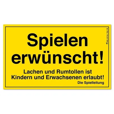 Produktbild von Kids at Work Schild Spielen erwünscht!, 1Stück