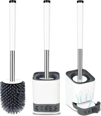 Obrázok produktu pre Glowbal WC kefa silikónová WC kefa nástenná bielo-sivá