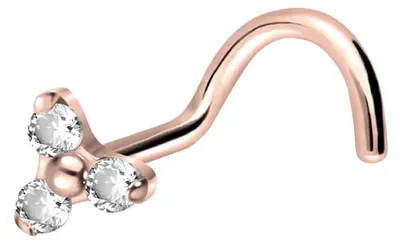 Produktbild von Nasenpiercing, Nasenstecker Titan Nasenstecker Spirale KRISTALLBLUME