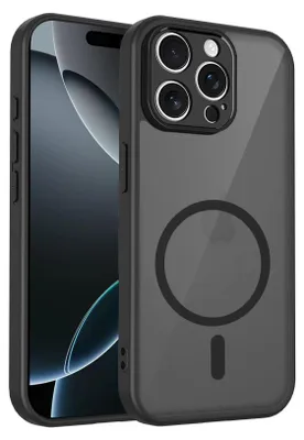 Produktbild von Magnetisch Hülle für iPhone 11 Pro Max, Handyhülle Transluzente Hart PC Rückseite TPU Stoßfest Schutzhülle Schwarz