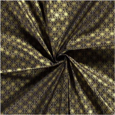 Popeline Dekostoff Baumwollstoff Gold-Stern 1x1,45m OEKO-Tex 100 Weihnachten Basicstoff marine
