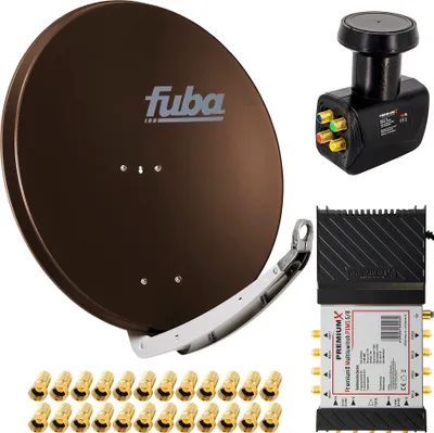 Produktbild von PremiumX Satelliten-Komplettanlage Fuba DAA 850 B Antenne 5/8 Multiswitch LNB F-Stecker