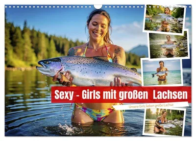 Produktbild von Sexy - Girls mit großen Lachsen (Wandkalender 2027 DIN A3 quer), CALVENDO Monatskalender