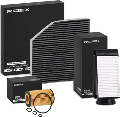Produktbild von RIDEX Filterset Inspektionspaket Filtersatz passend für MERCEDES-BENZ C-Klasse T-modell (S205) C-Klasse Limousine (W205) GLC (X253) C-Klasse Coupe
