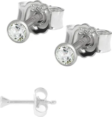 Produktbild von Paar Winzige Ohrstecker 2,0mm Weißgold 333 8 Karat Gold Ohrringe Zirkona Weiß