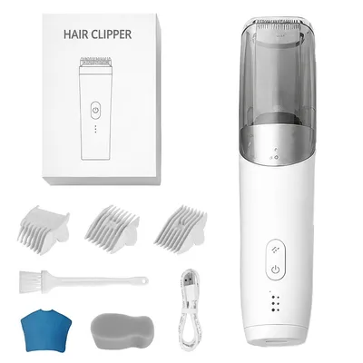 Produktbild von Kinder Haarschneidemaschine mit Absaugung, Baby Haarschneider leise, Keramik Klinge, kein Ziepen, wasserdicht, Akku Haarschneider für Babys und Kinder