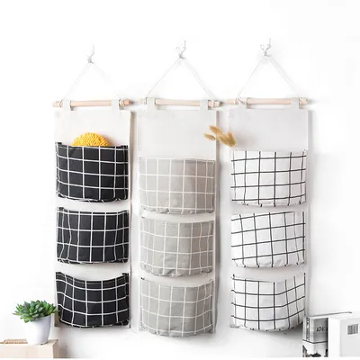 Produktbild von Hängende Tasche Aufbewahrungstasche Schrank Organizer Wand Tür Organizer Hängeorganizer Utensilientasche 3 Große Tasche
