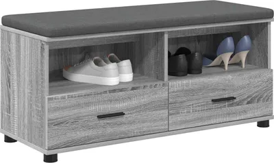 Produktbild von "Winter Sale" Sitzbänke - Grau Flurbank mit Kissen mit Speicher Graues Sonoma 100x38x46cm DE1657203