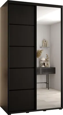 Produktbild von MEBLE KRYSPOL Davos 5 Schrank, zwei Türen - 235,2x130x60 cm - Schwarz Schwarz Schwarz
