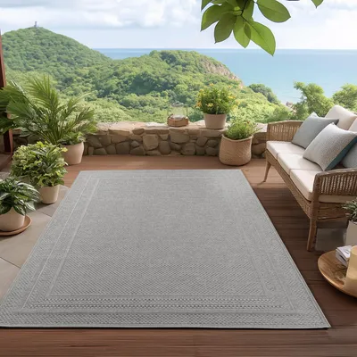 Produktbild von Homebyhome Outdoor Teppich Wetterfest & UV-beständig, ideal für Küche, Balkon, Terrasse, Garten, Wohnzimmer, Grösse: 140x200 cm