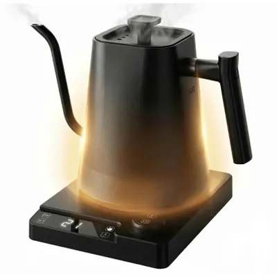 Produktbild von Elektrischer Wasserkocher mit Gänsehals-Auslauf, 1L, regelbare Temperatur, Warmhaltefunktion, Schwarz