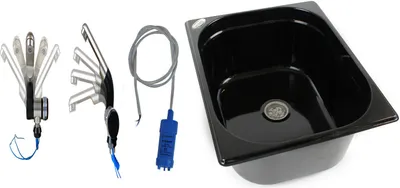 Image de Evier 325x265x150 + robinet pompe immergée camping évier lavabo T4/5/6
