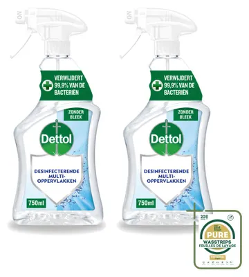 Produktbild von 2 x Dettol Allesreiniger Spray ohne Bleiche - 750 ml - Vorratspackung - 2 Stücke