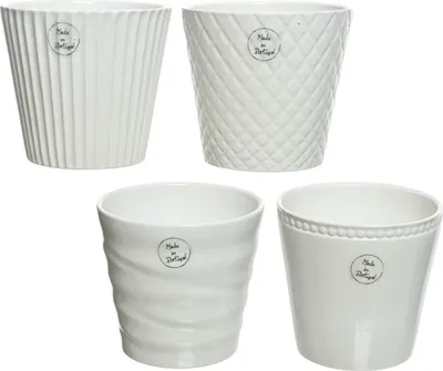 Produktbild von Blumentopf Keramik 13cm weiß 1 Stück sortiert