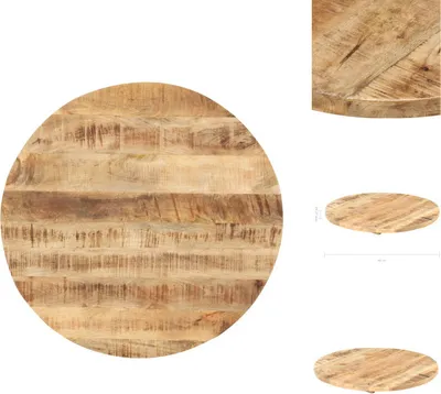 Zdjęcie produktu dla vidaXL Blat z litego drewna mango okrągły 25-27 mm 40 cm - Blaty stołowe