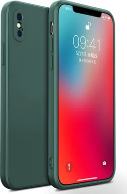 Produktbild von iPhone X Hülle, LaimTop Slim Liquid Silikon Gel Gummi Stoßfest Anti-Scratch Schutzhülle für iPhone X Nachtgrün
