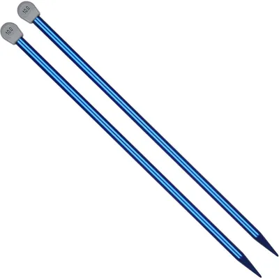 Productafbeelding van Breinaalden, aluminium, 10 mm, 35 cm, rechte naalden, geschikt voor beginners en professionals