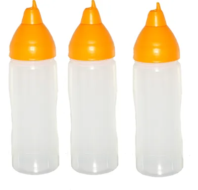 Produktbild von 3 gelbe Quetschflaschen 350 ml tropffrei Ketchupflaschen Senfflasche Mayonaiseflasche