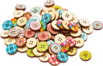 Produktbild von VBS XXL Holzknöpfe "Fashion-Mix", 100 Stück, Ø 2 cm