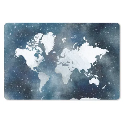 Produktbild von MuchoWow® Schreibtischunterlage Weltkarte - Sternenhimmel - Aquarell 60x40 cm - XXL Mauspad - Großes Mauspad