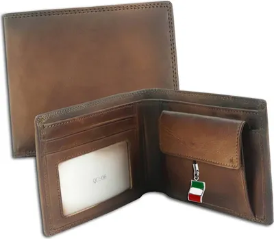 Produktbild von Florence Druckknopf Portemonnaie braun Leder OPF100N