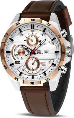 Produktbild von Watch für Herren Uhr Männer Analog Quarz Chronograph mit Leder larmband, Armbanduhren mit Datum, Uhren Mode Casual Business Uhr für Herren