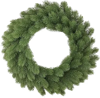 Produktbild von Tannenkranz Kunstkranz, Türkranz Weihnachten Haustür, Adventskranz künstlich wie echt, grün 45cm