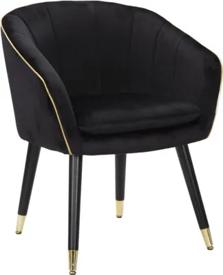 Stuhl Poltrona 62 x 78 x 58 cm Metall Pinie Polyester Schwarz Gold_Natur24