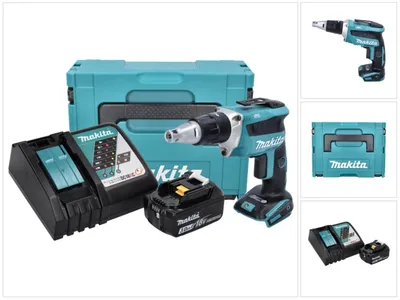 Obrázek produktu pro Makita DFS 452 RF1J akumulátorový šroubovák do sádrokartonu 18 V bezkartáčový + 1x akumulátor 3,0 Ah + nabíječka + Makpac