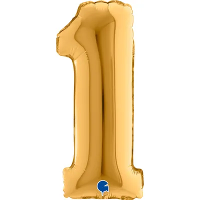 Produktbild von ABCBallonzahl ca. 36cm #1 Gold