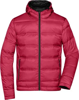 Produktbild von Men's Hooded Down Jacket red/black, Gr. L