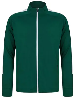 Produktbild von Finden & Hales - Trainingsjacke für Herren/Damen Uni, Jerseyware LT5461 (S) (Flaschengrün/Weiß)