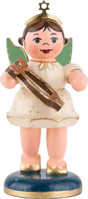Produktbild von Engel mit Leier (6,5cm) von Hubrig Volkskunst