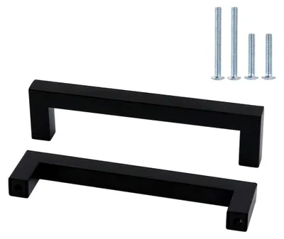 Produktbild von 10 Stück Küchengriffe 128mm Möbelgriff Edelstahl - Schrank- und Schubladengriffe in Schwarz